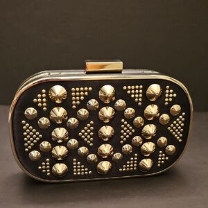 Aldo Black Studded Clutch